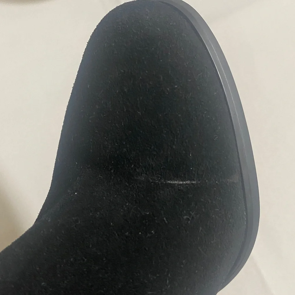 NWOB MICHAEL KORS Black Suede Pull-on Ankle Boots w MK Logo Women's Size 6M